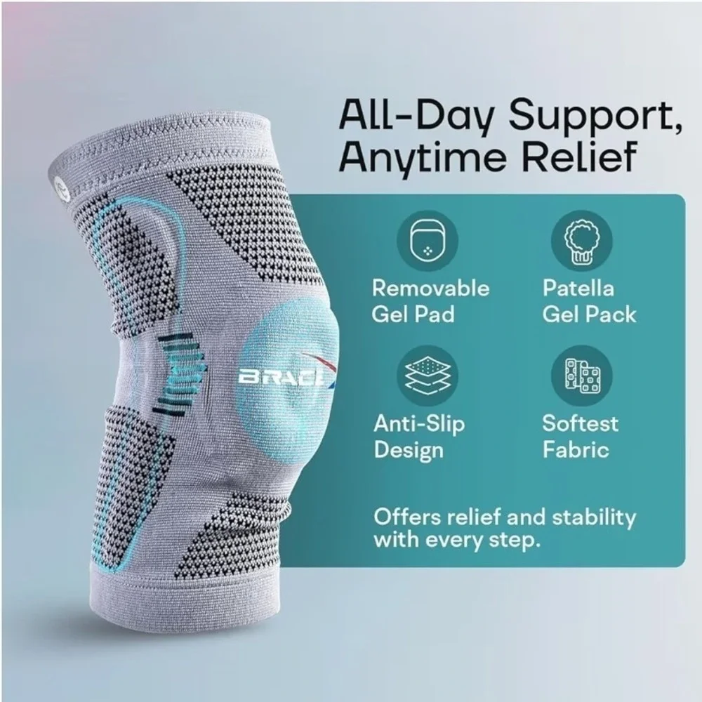 New Knee Compression Sleeve & Patellar Stabilizing Brace, Size XL
